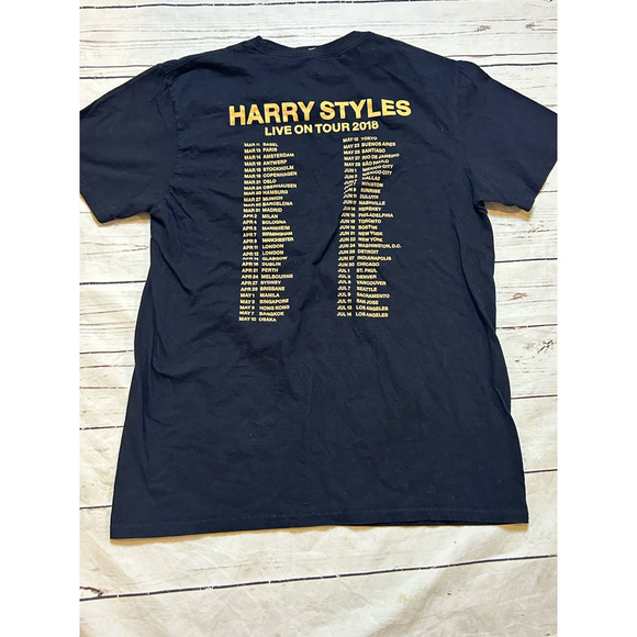 Harry Styles Band Graphic Tee 2018 Men Size Medium Black Swift Tour - Picture 6 of 6